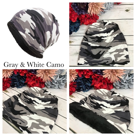 Soft Camouflage Fleece Lined Unisex Beanie - Picture 4 of 8